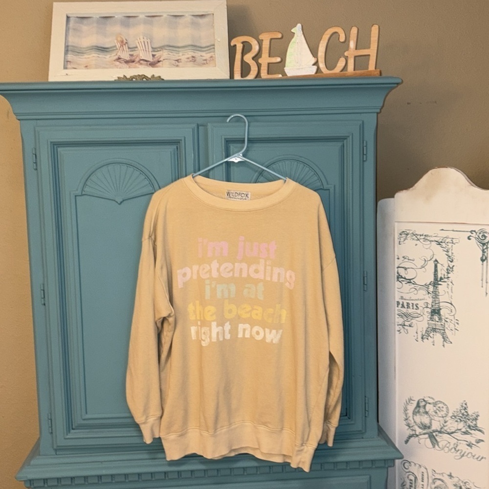 Rare Vintage Play Pretend Roadtrip Sweater WildFox Dollskill sand pastel graphic - Picture 4 of 12